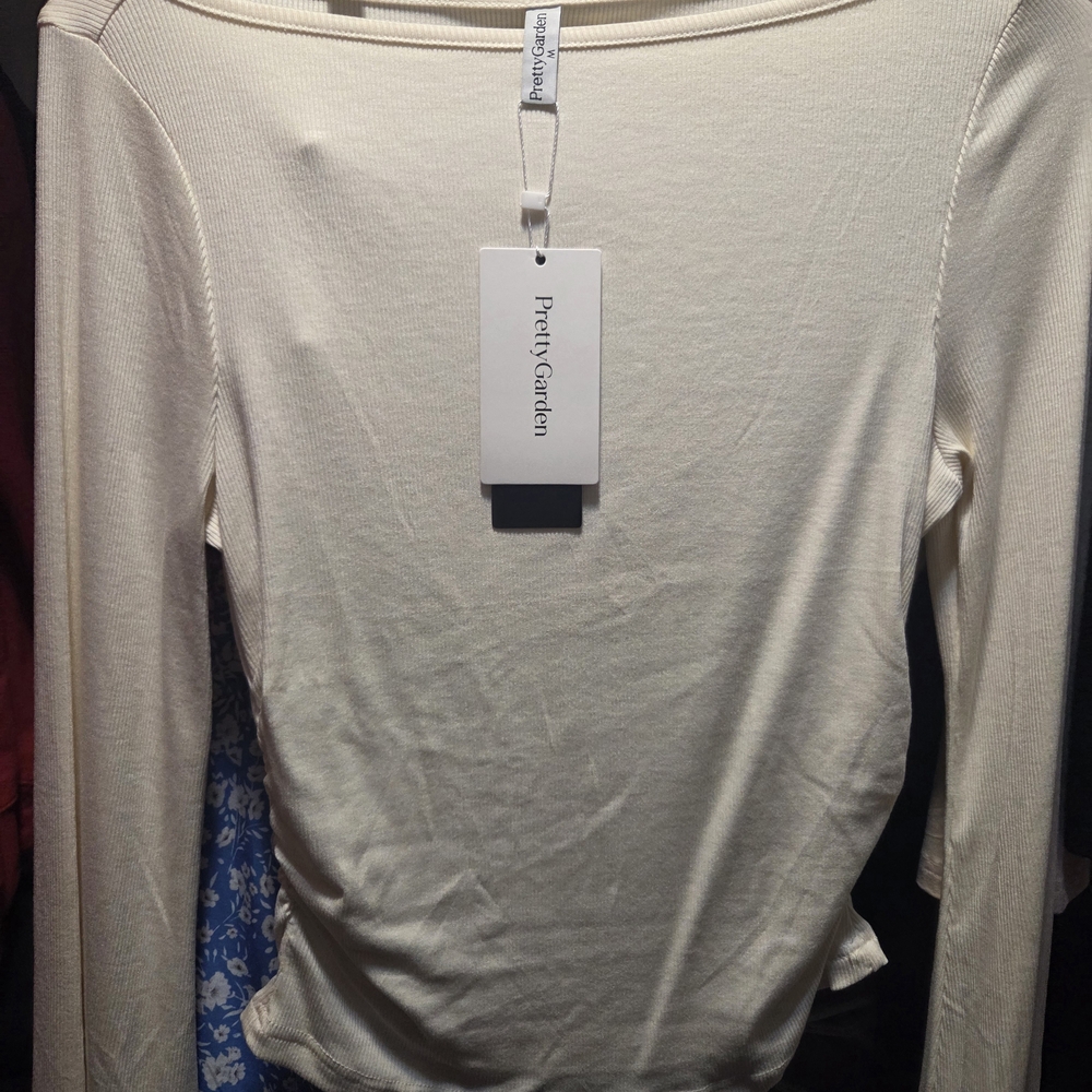 PRETTYGARDEN Women's Cream Long Sleeve Top